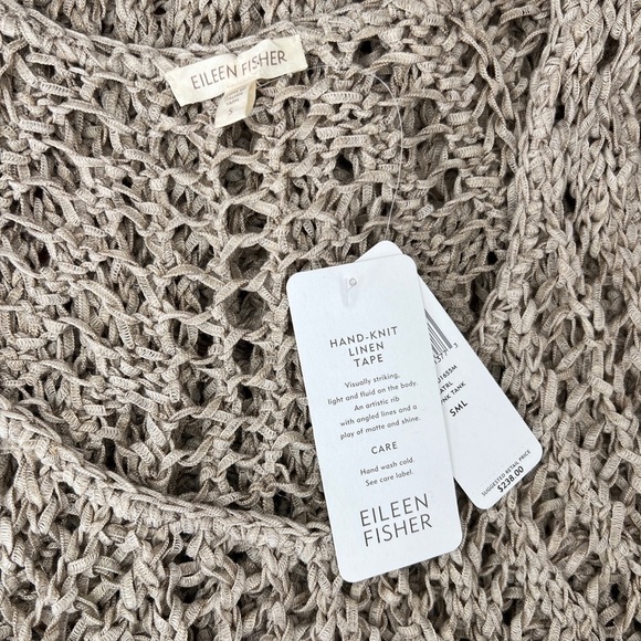 NWT Eileen Fisher Size S • Loose Knit Scoop Neck Sweater Tank Natural - Picture 4 of 6